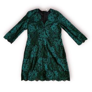 [H&M] Emerald and Black Sheath Dress